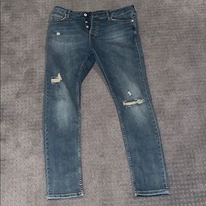 Topman Slim Stretch Medium Wash Jeans